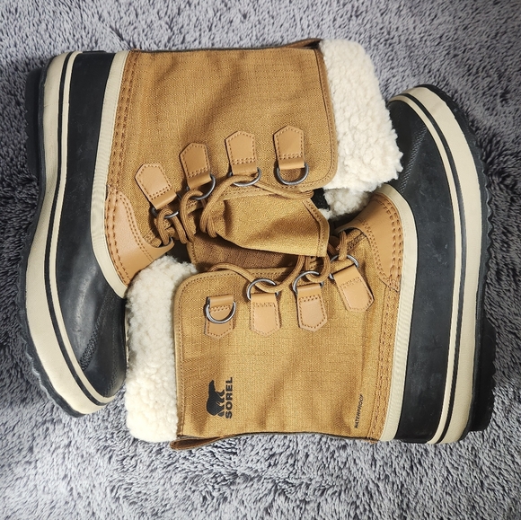 Sorel Winter Carnival Camel Brown Insulated Waterproof Boots Women's Size 8 - Picture 6 of 9